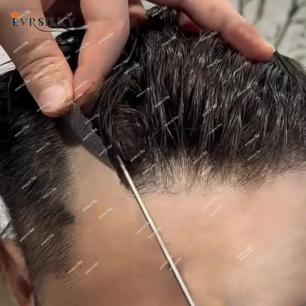 

Black Brown 1B40 1B65 Grey Human Hair Durable Skin Men Wigs Natural Hairline Men Toupee Microskin Skin PU Capillary Prosthesis