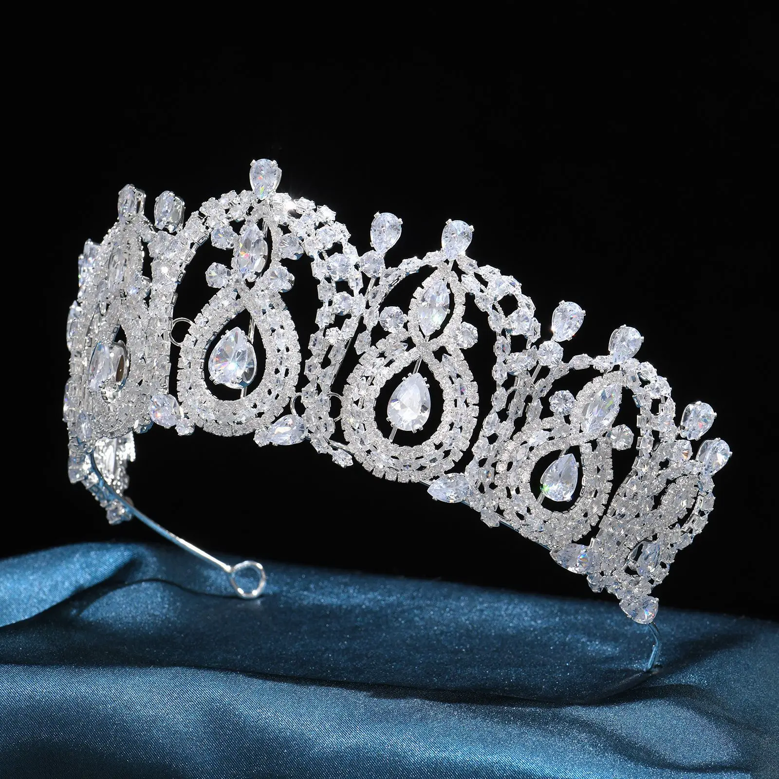 

Baroque Queen Crowns For Bride Crystal Princess Bridal Tiara Crown For Pageant Quinceanera Miss Universe Wedding Hair Headdress
