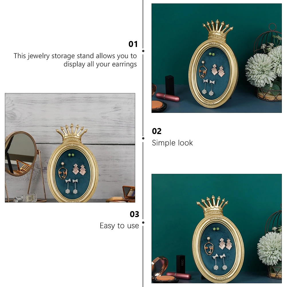 

1pc European Style Crown Jewelry Holder Organizer Display Rack Storage Earring Stand Jewelry Rack Earring Display Stand