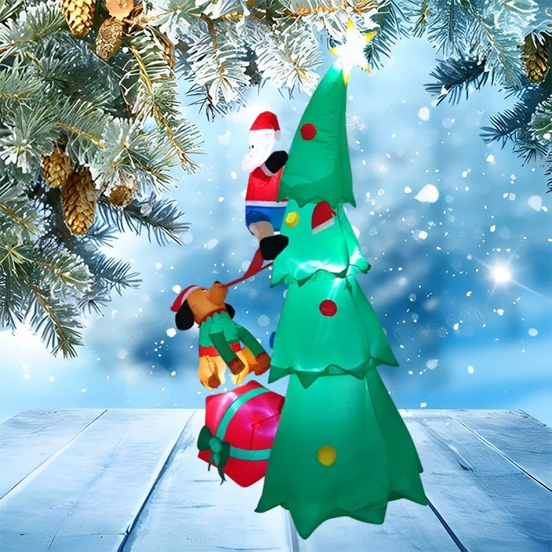 Juguete inflable de Papá Noel para escalar, modelo inflable luminoso, modelo de decoración de atmósfera navideña
