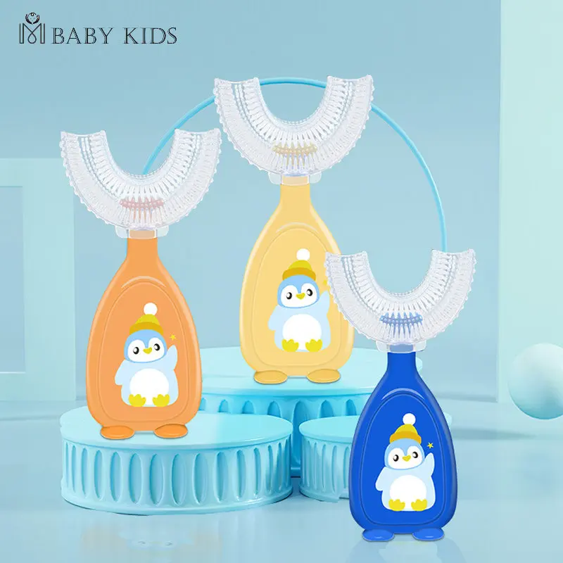 Baby Toothbrush Children 360 Degree U-shaped Child Toothbrush Teethers Soft Silicone Baby Brush Kids Teeth Oral Care Cleaning