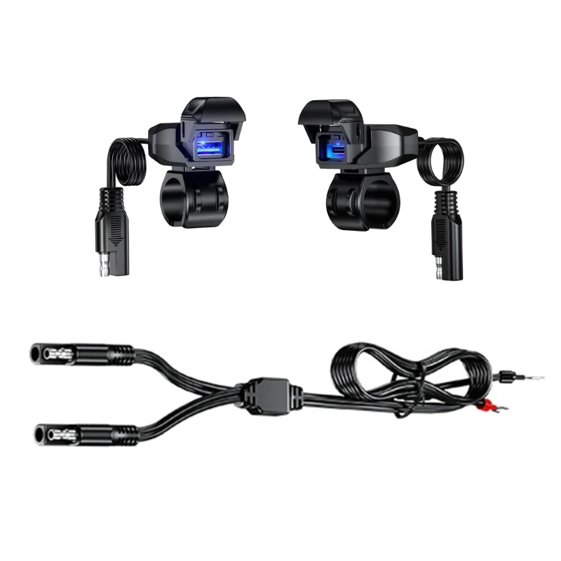 Motorcycle Handlebar Phone Chargers Water Resistant Construction Universal 18W