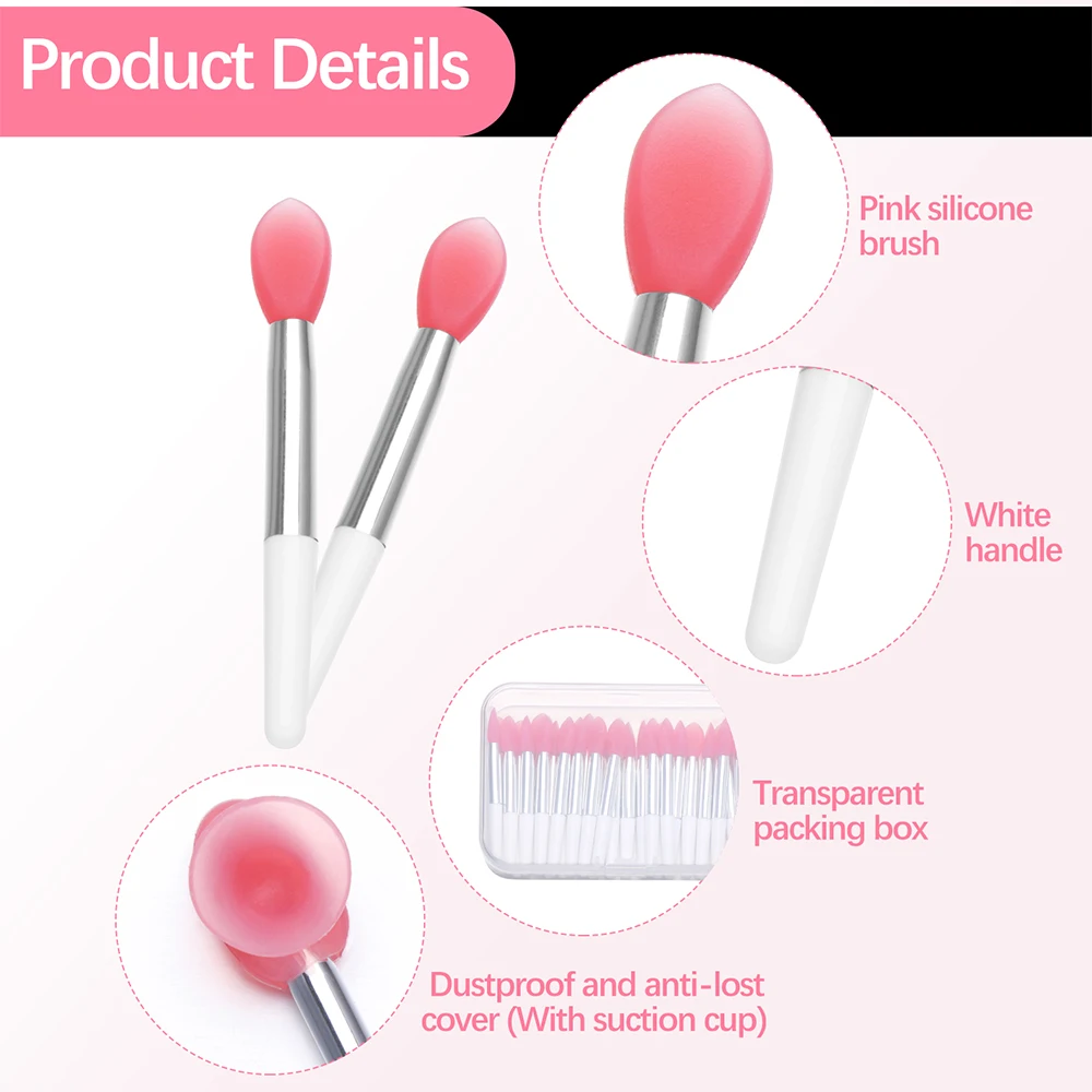 30 Pieces Creative Silicone Lip Brush with 1 Lip Film Brush Dust-proof Cover Applicator Cosmetic Lipstick Brush Set