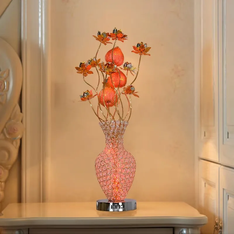 Modern Safflower Table Lamp Fashion Art Living Room Bedroom Wedding Light Emitting Diode Aluminum Wire Table Lamp
