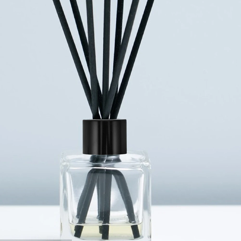 20 قطعة قبعات الزجاجات السوداء استبدال الأغطية ل الزجاج القصب الناشر الجرار العطر سدادات إعادة الملء الناشر القمم أغطية جرة فارغة #2