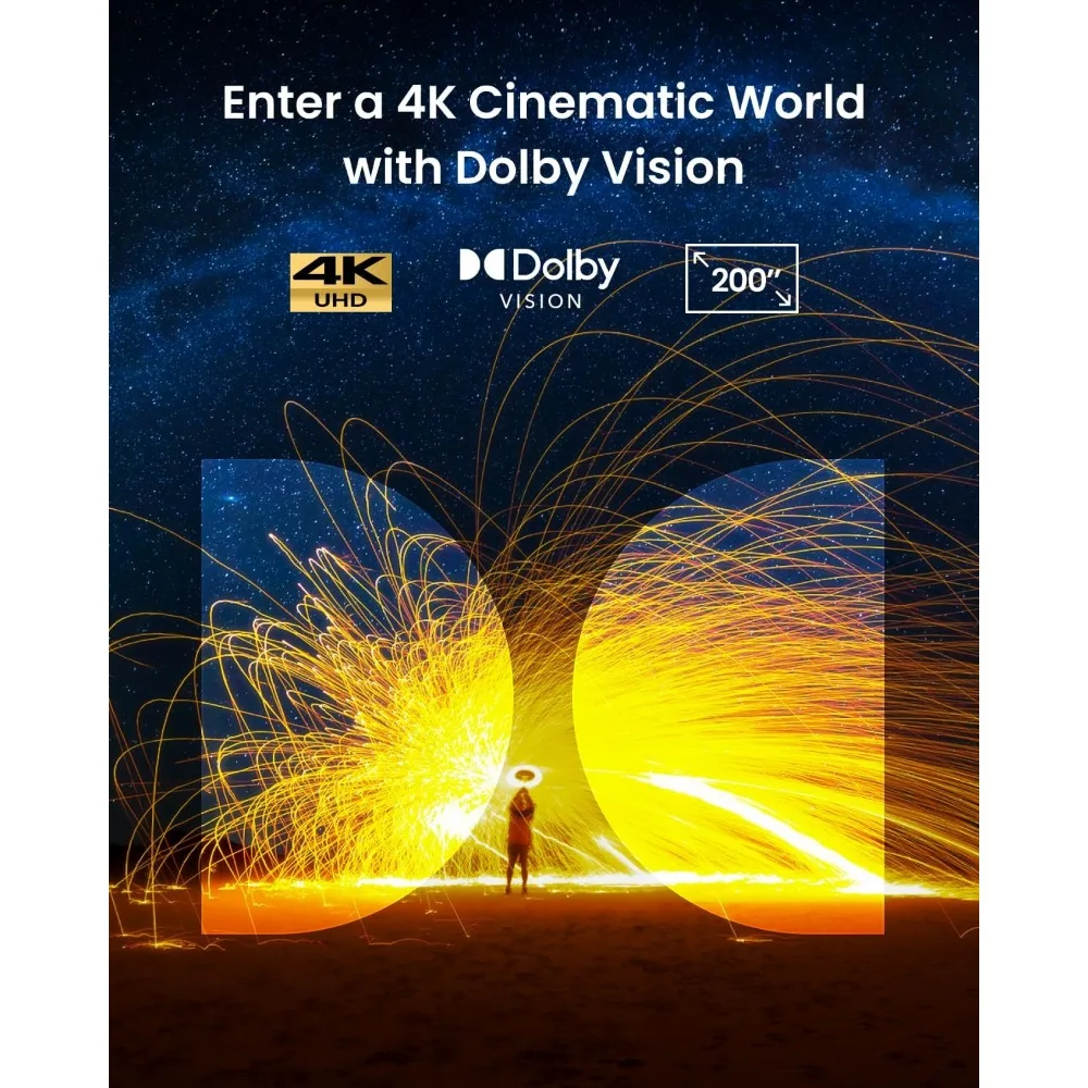 4K SE Smart Projector, 4K High-Brightness Projector with Dolby Vision, 200