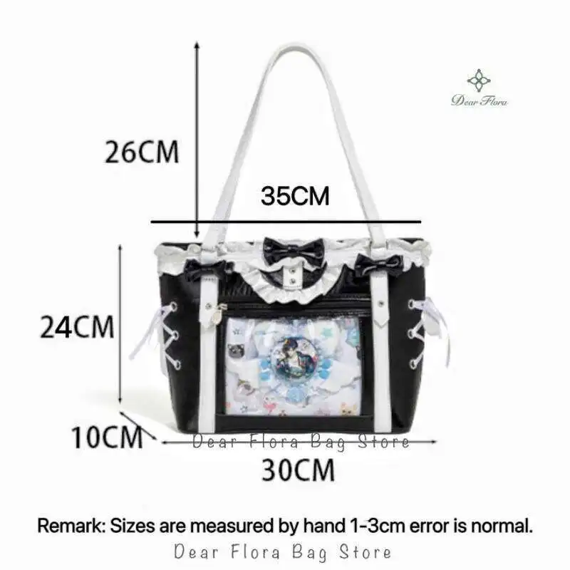 Neue Japanische Süße Schleifen-Ita-Tasche, Lolita-Mädchen Transparente Handtaschen, Modische Große Kapazität Tragetasche, Ästhetische Schultertaschen – Detail 21