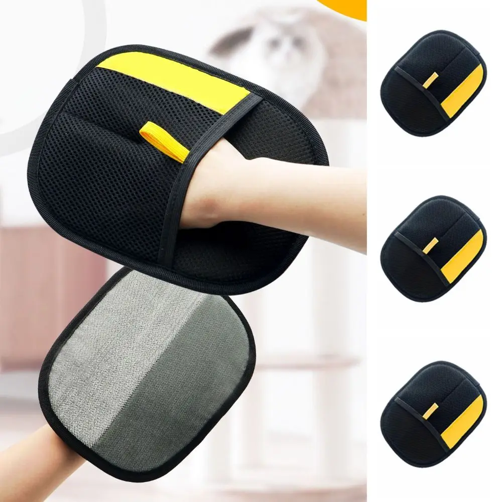 3 قطعة على الوجهين الحيوانات الأليفة الاستمالة قفازات متعددة الوظائف سميكة فرشاة إزالة شعر الحيوانات الأليفة لينة الأسود إزالة قفازات جرو #1