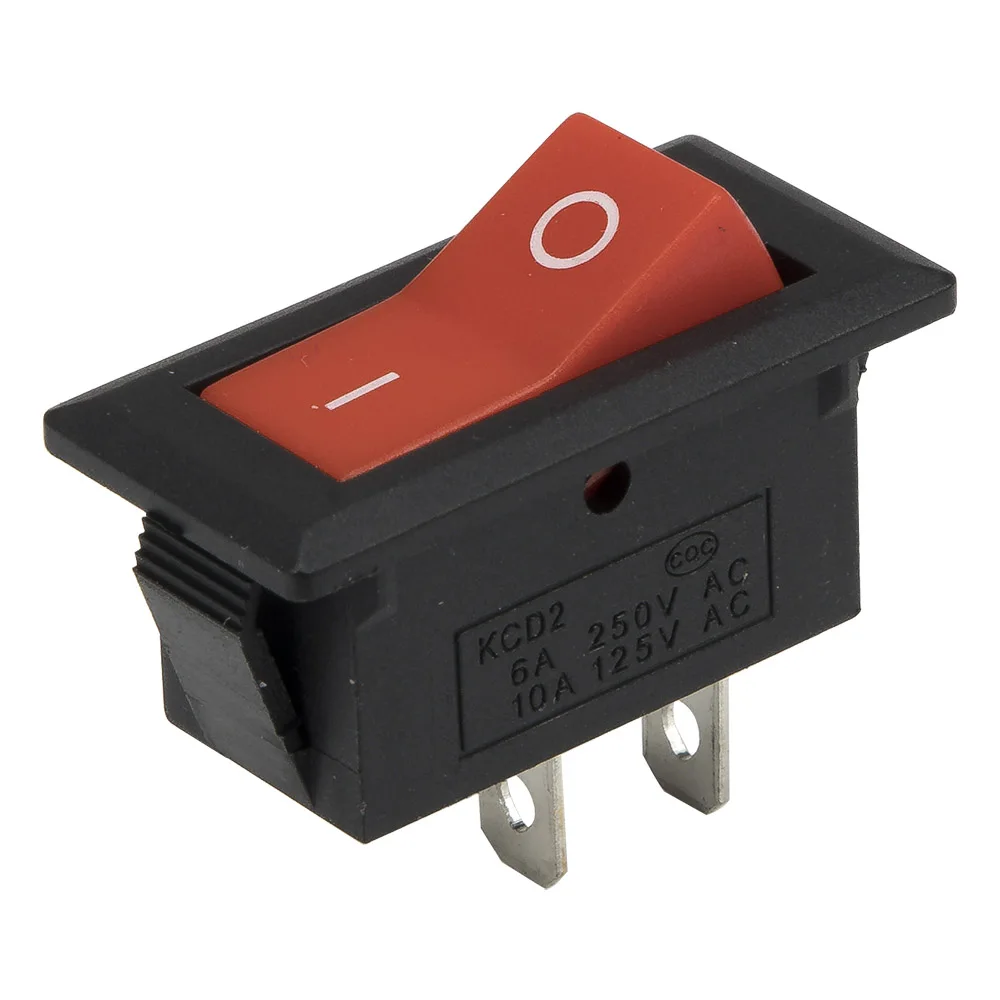 10 Stks/partij KCD2-101 Perforeren 29X13 Mm 2 Pin On-Off Boot Rocker Switch Schakelaar
