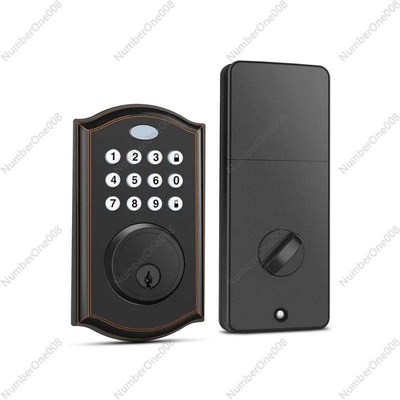 

Easy to install keyless entry door lock, smart lock tongue with keyboard, for front door, automatic lock with 2 keys