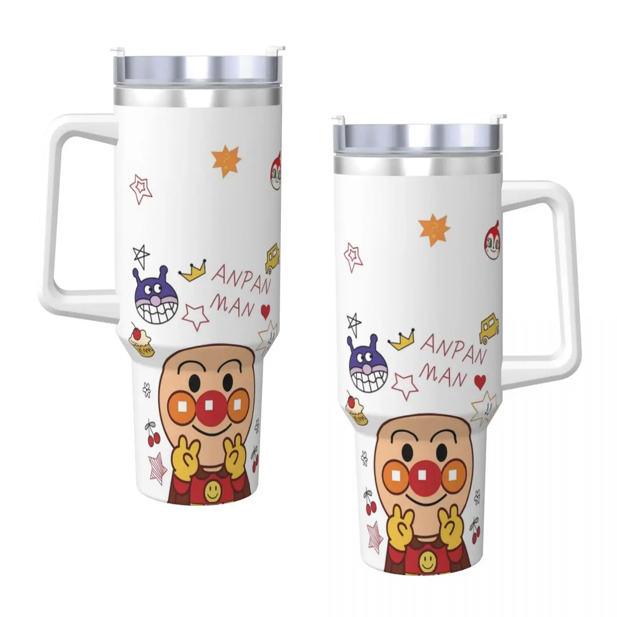 Anpanman Cute Stainless Steel Tumbler Travelist Mugs Cup Large Capacity Thermal Mug Heat Preservation Hot Milk Tea Water Bottle