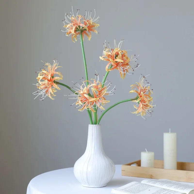 Simulation Red Spider Lily Home Living Room Dining Table Wedding Decoration Fake Artificial Flowers Beautiful Bouquet Home Decor