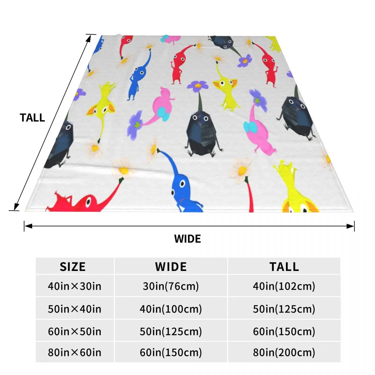 Pikmin Blankets Fleece Sofa Throw Blanket Multi-function for Couch Bedding Travel Throws Bedspread Quilt