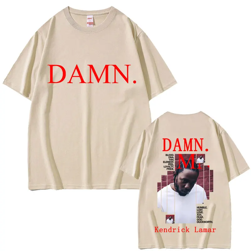 Rapper Kendrick Lamar Damn Album Graphic T Shirts Men Women Clothing Hip Hop Oversized T-shirts Men's Fashion Vintage Streetwear