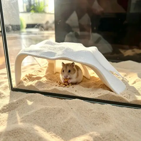 Syrian Hamster Underground Burrow Hideout Tunnel Peep Box,Aquarium Decoration Reptile Terrarium Hide Ornament for Small Rodents