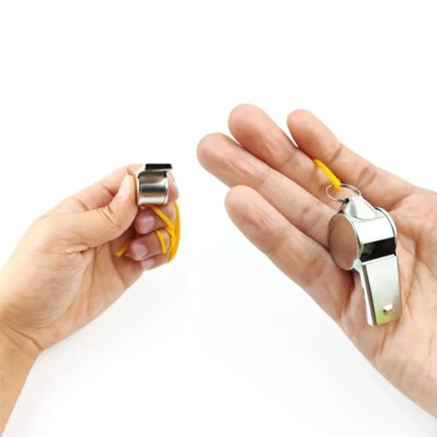 24 قطعة من صفارات الرياضة المصنوعة من الفولاذ المقاوم للصدأ مع صفارات صوتية عالية الحبل رائعة للمدربين والحكام المسؤولين #3