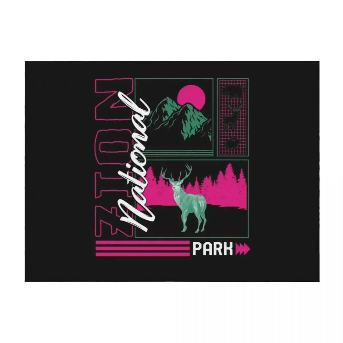 

Zion National Park Shirt, Outdoor, Wildlife, National Park Outdoor Trip Gift Camping Lover, Vintage Retro Souvenir Throw Blanket