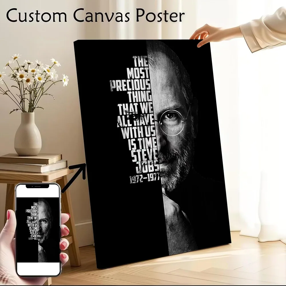 Steve Jobs Canvas Poster Wall Art Customizable High Quality Printed Picture for Man's Room Decoration Bedroom Vintage Decor Home