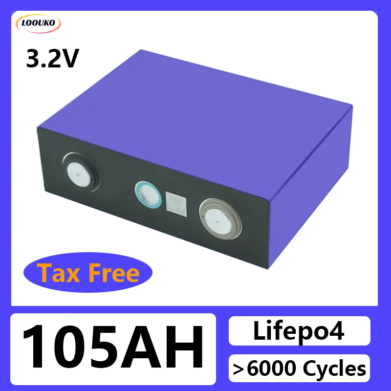 LiFePO4 Battery 3.2V 105AH DIY 12V 24V 36V 48V Lithium iron phosphate Cell Rechargeable for golf cart batterie For RV EV Camper