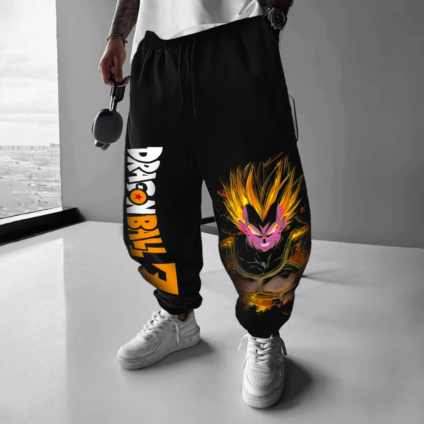 Dragon Ball Colaboração Verão e Outono Vida Diária Masculina Esportes e Pendulares Calças de Algodão Puro Impresso Mais Vendidas 2025