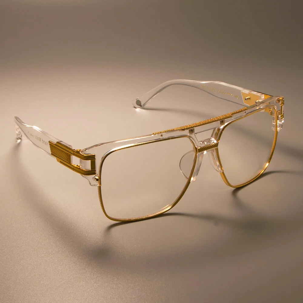 CCSPACE Gold Metal Transparent Glasses Frame Classic Retro Square Brand Designer Men Women EyeGlasses Fashion Eyewear SU108