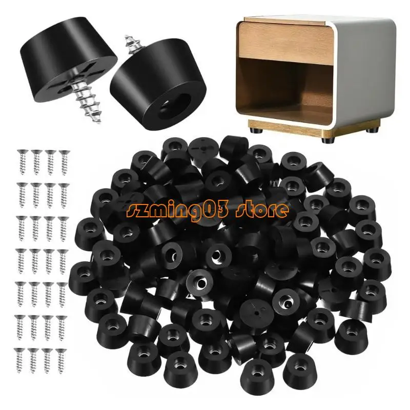H9EC 120pcs Piedi in gomma PVC Papaggi con mobili per mobili cuscinetti taglieri morbidi Fedi gomma per mobili da tavolo
