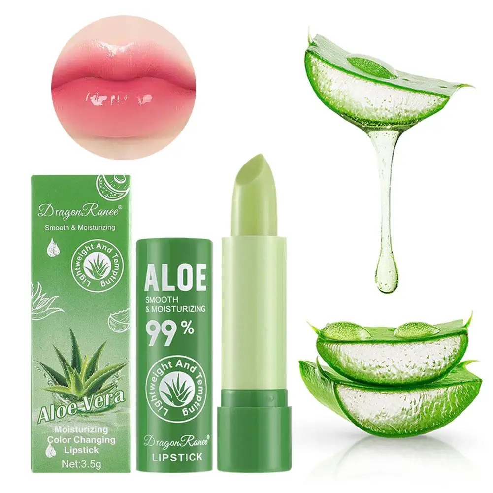 Moisturizing Smoothing Nourishing Repairing Lips Temperature-sensitive Color-Changing Lipstick Aloe Vera Herbal Healthy Lip Blam
