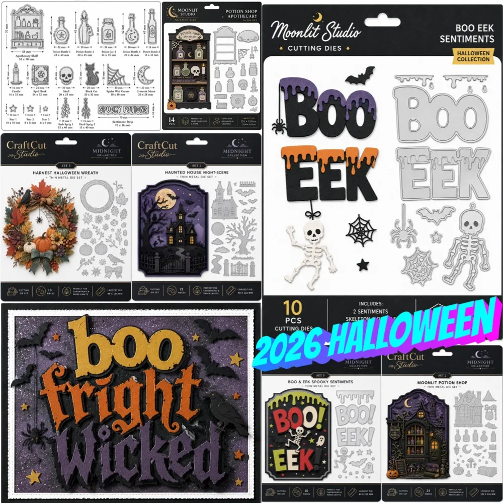 2026 Halloween Metal Cutting Dies for DIY Scrap Booking Crafts Dies Cut Stencils Maker Photo Album Template Handmade Decoration