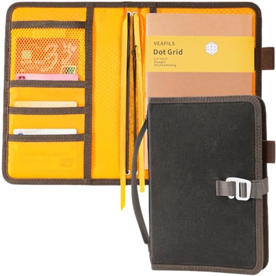 

Field Journal Notebook A5 Planner Cover Travel Journal for Men and Women A5 Travelers Notebook Cover Water Resistant Waxed Canv