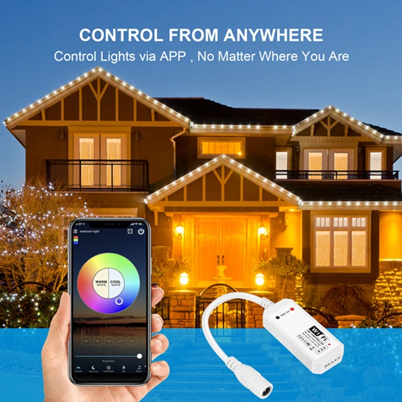 RGB LED Light Strip, Controle de Voz, Trabalhar com Alexa, Google Home, WiFi, Sem Fio, Controle Inteligente, Aplicativo gratuito via iOS, Android