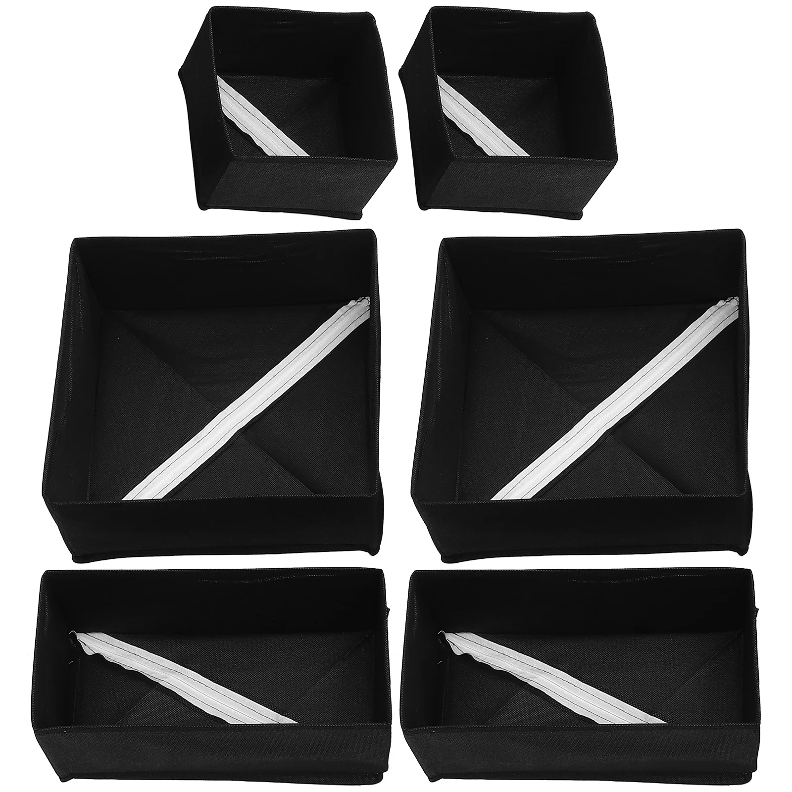 

6pcs Underwear Boxes Drawer Type Folding Non-Woven Material Space-Saving Wardrobe Organizer For Socks Clothes Bra Storage