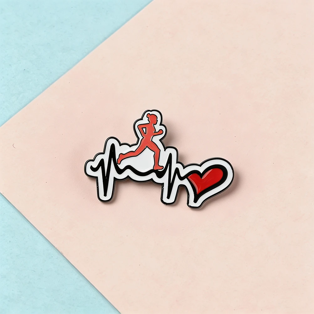 Creative Running Sports Brooches Cartoon Marathon Enamel Pins for Athlete Punk Lapel Pin Bag Badges Jewelry Commemorative Gifts