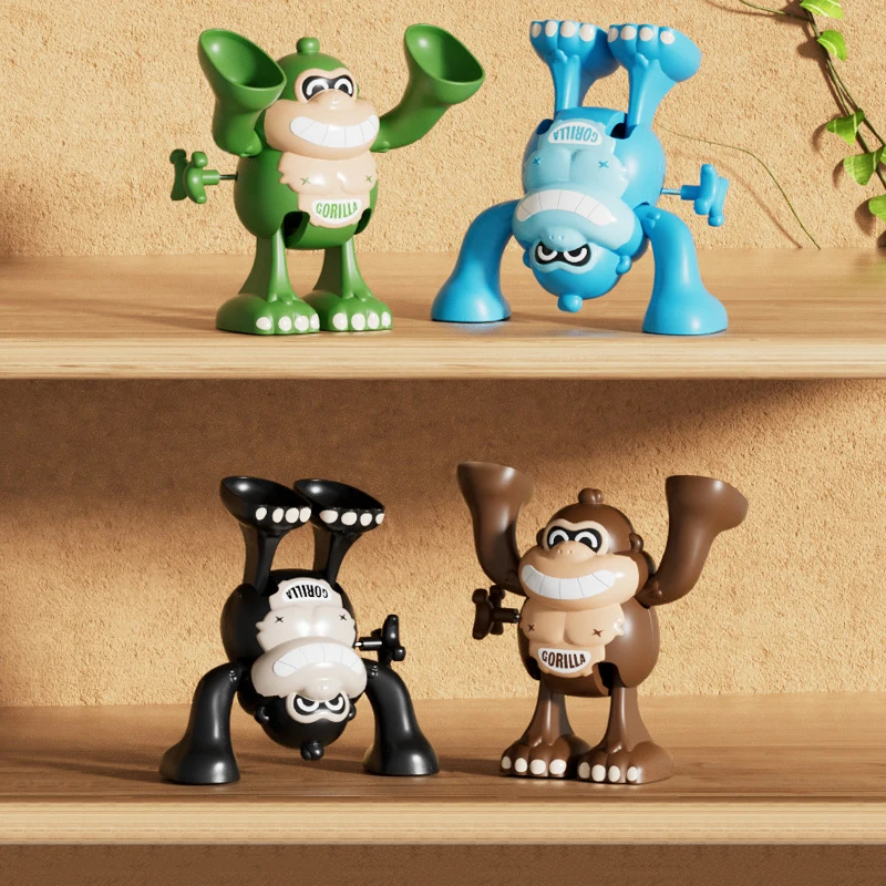Creative Clockwork Tumbling Chimp Cartoon Simulation Animal Wind-up Chimp Toy Ornament Children's Decompression Educational Toys