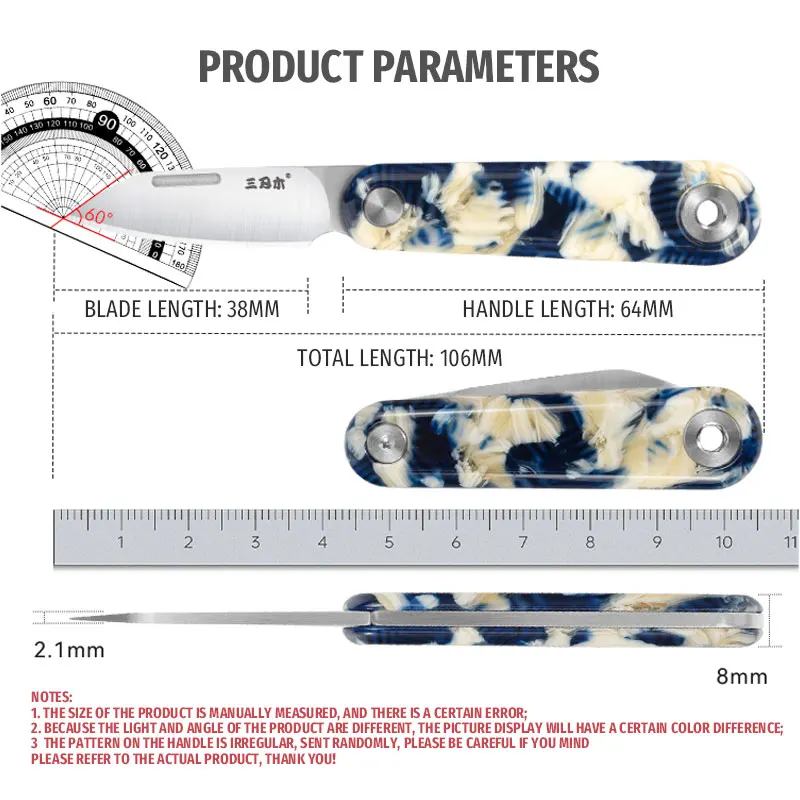 SANRENMU 325S PY/PE جيب سكين للفرد يوميا المنزل مكتب في الهواء الطلق التخييم قطع الفاكهة EDC أداة محمولة 12C27 شفرة السكاكين #6