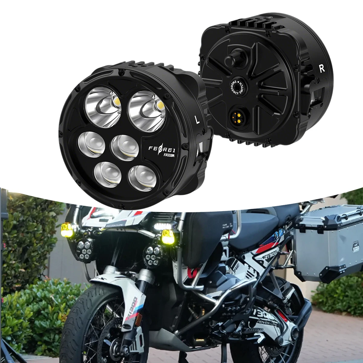 

STLF Multiple Lighting Modes High Low Beam Fog Lamps Dimmable Professional LED Motorcycle Auxiliary Spot Fog Lights for Motorcyc