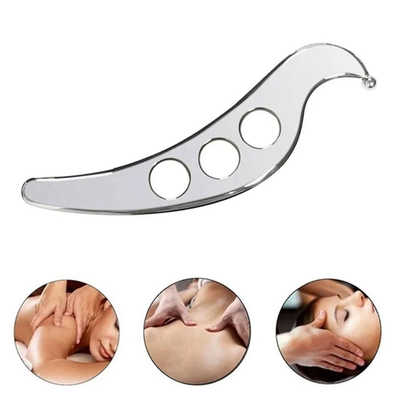 

AA20-Stainless Steel Gua Sha Guasha Plate Massager Tool Scraper Physical Therapy Loose Muscle Meridian Massage Machine Spa Board