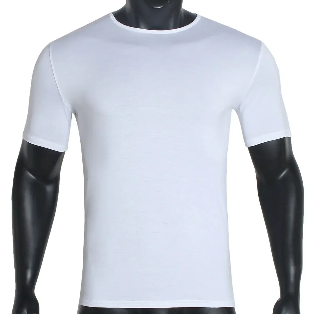 2024 New Men Summer Muslim Casual Modal Tight-Fitting Short Sleeve T-Shirt Loose Breathable Sportswear O-Neck Tees Solid Color