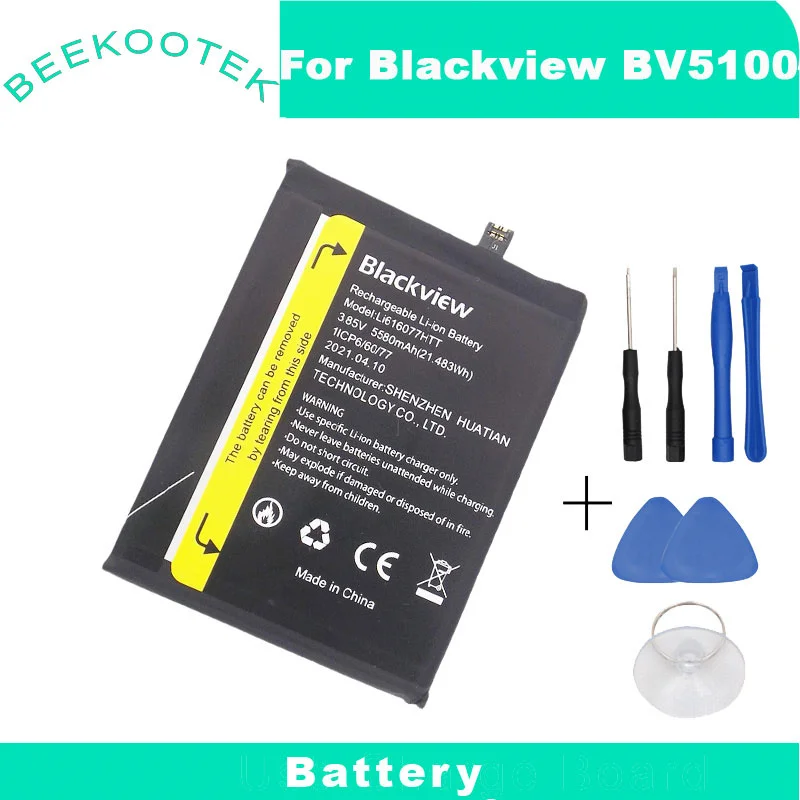 

YCOOLY In Stock 2023 production date for Blackview BV5100 battery 5580mAh High capacity for Blackview Li616077HTT battery