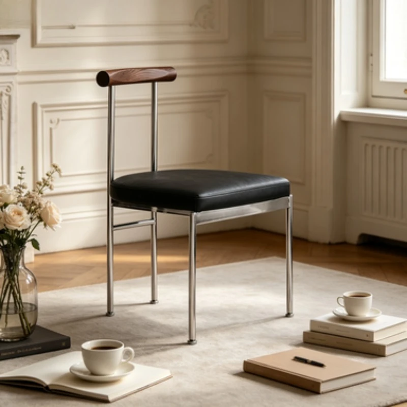 Bauhaus Style Dining Chair Household Restaurant Seat Ergonomic Backrest Desk Chair Modern Study Office Side Chair for Home