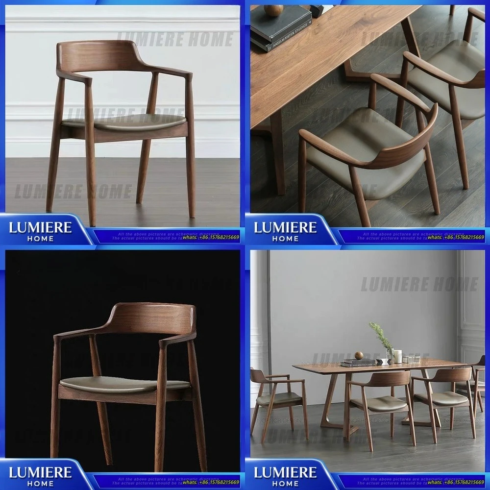 

Scandinavian Solid Wood Dining Chair Kennedy Style Hiroshima Chair for Cafe Restaurant Meeting Room Minimalist Backrest Chair