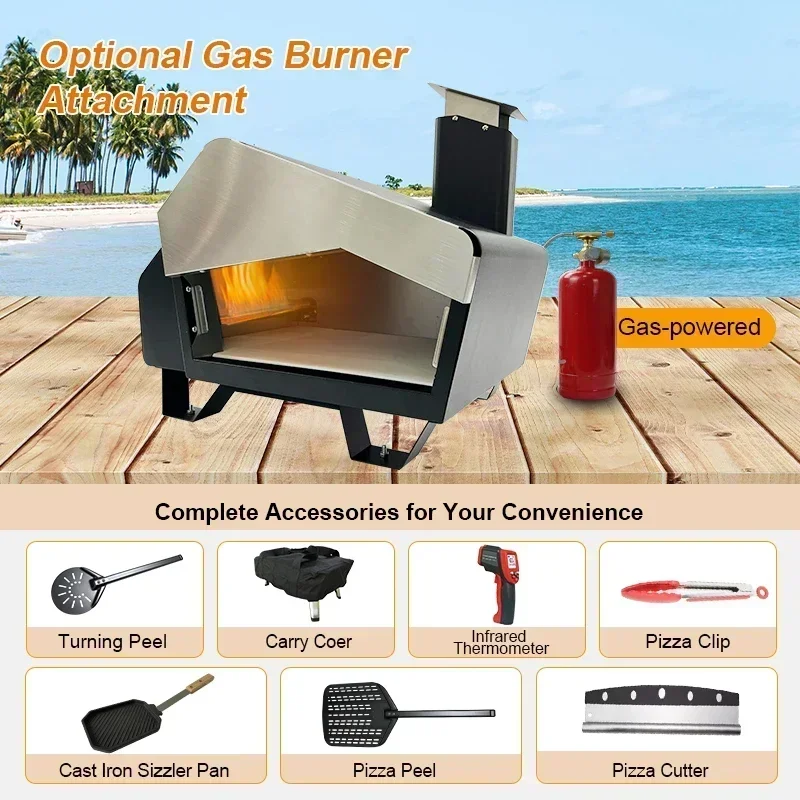 Wholesale Price BBQ Gas Burner Outdoor Wooden Pizza Oven Hot Selling