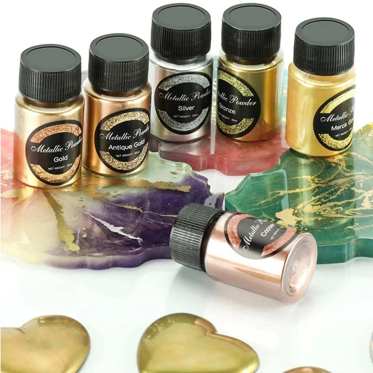 

20ml Metallic Resin Pigments DIY Shimmer Gold Color Pearlescent Colorant Pearl Pigment Dye For UV Crystal Epoxy Jewelry Making