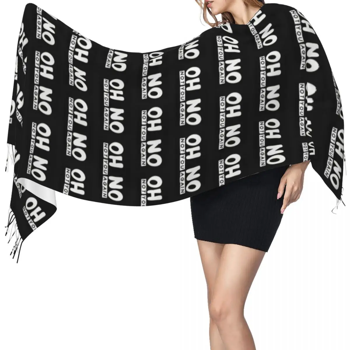

Шарф Oh No Not You Again, шарфы с кисточками, женские мягкие теплые шали и накидки, большая осенне-зимняя шаль