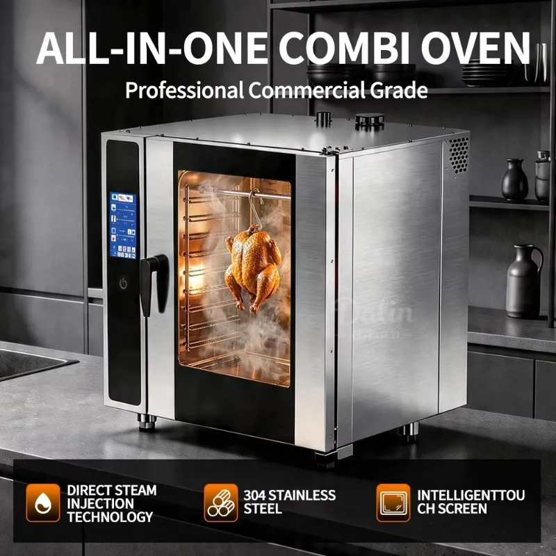 Programmable Combi Convection Oven With Steam , Smart Electric Oven for Pizza Baking Meat Roasting Commercial Use