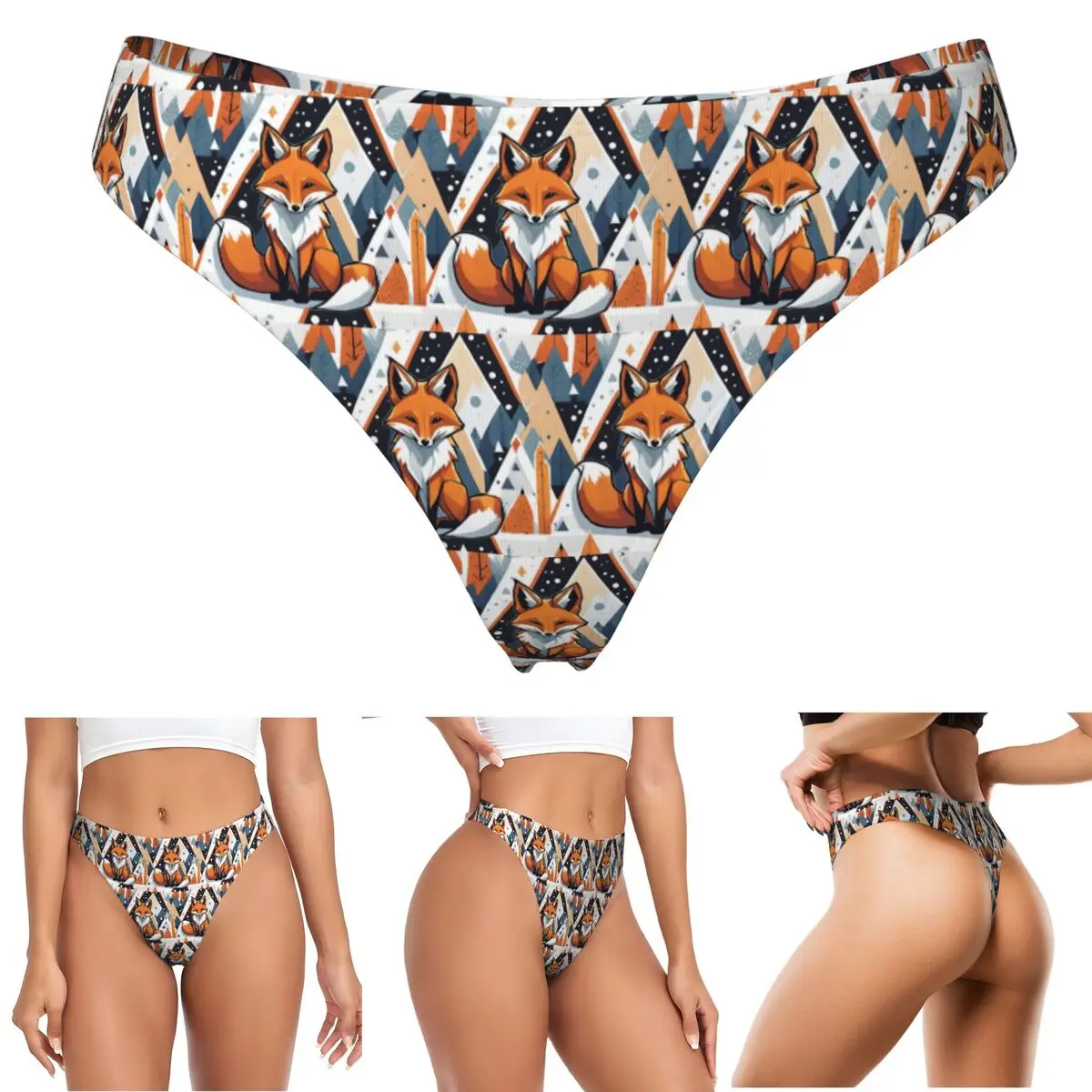 calcinhas-g-string-geometricas-personalizadas-com-estampa-de-raposa-respiraveis-confortaveis-e-elasticas-para-mulheres