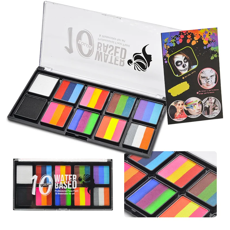 Kit per la pittura del corpo del viso a base d'acqua pinturas maquillaje Pintura Halloween football kids Face paint set di pennelli per il trucco all'ingrosso