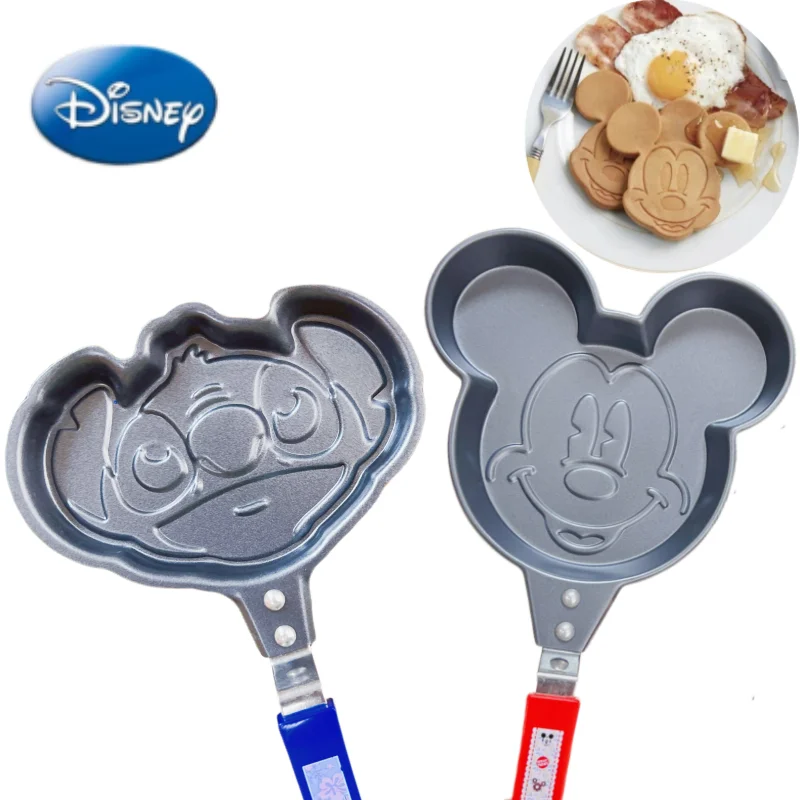 Anime Disney Stitch Kids Breakfast Frying Pot Mickey Mouse Figure Kitchen Tools Egg Omelette Mold Non-Stick Frying Pan Baby Toy