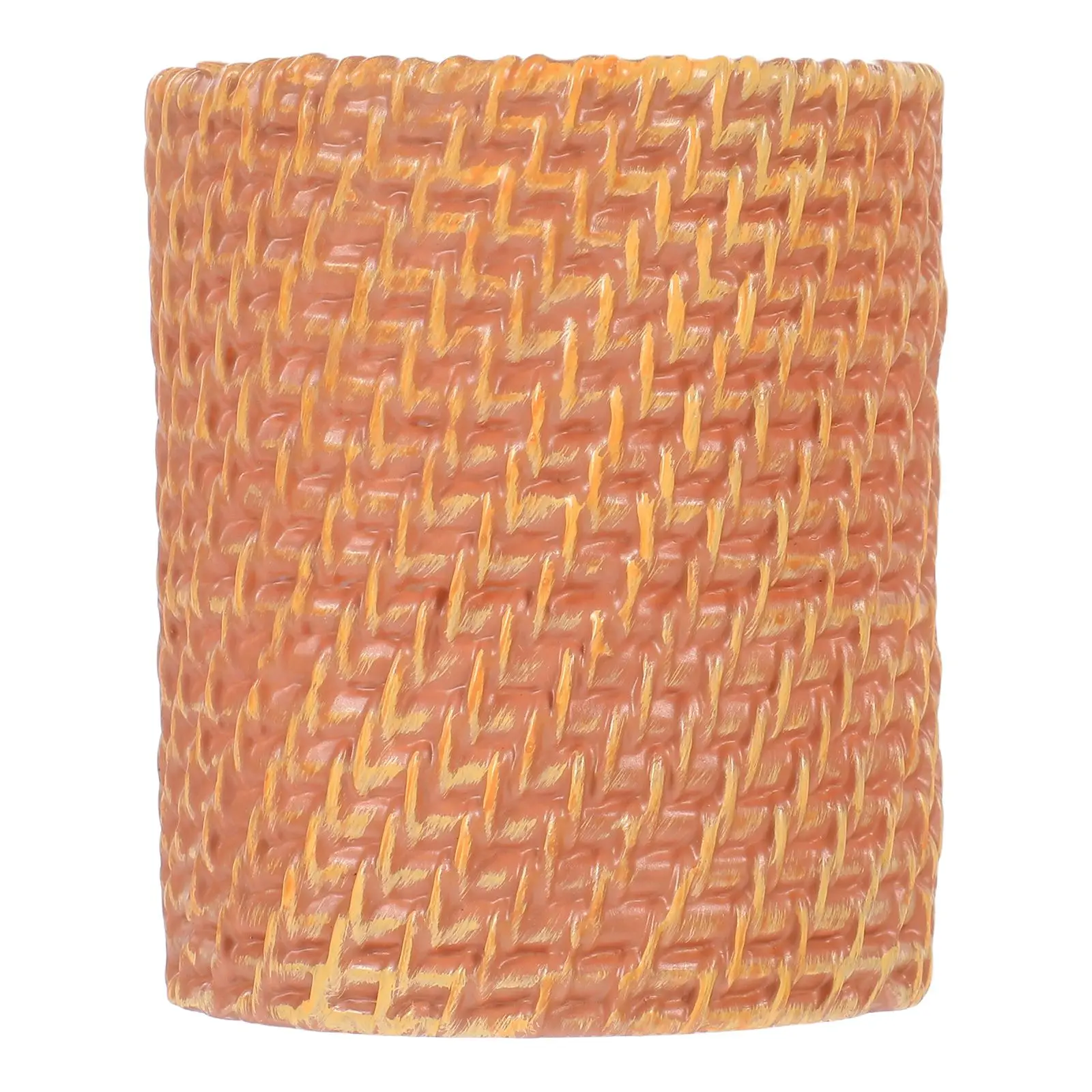 Simulated Rattan Holder Flower Vase Cylinder Desk Organizer Makeup Brush Small Flower Vase Cup Storage Container