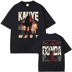 Rapper Kanye West Donda Double Sided Print T-shirts Men's Fashion T Shirts Summer Tshirt Men Hip Hop Vintage Oversized T Shirts