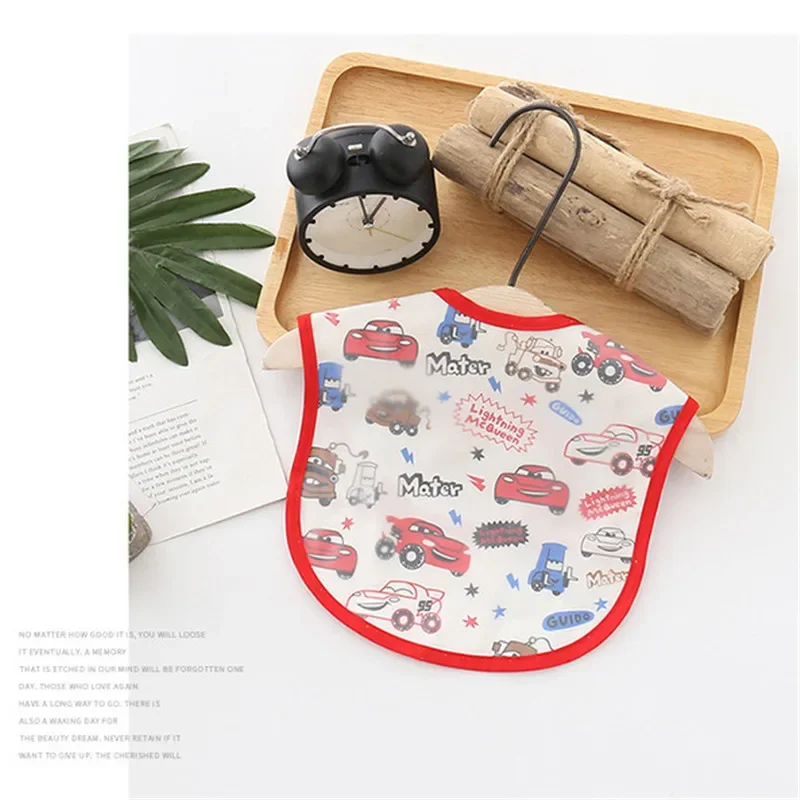 cute baby bib EVA waterproof sleeveless lunch bib baby cartoon feeding cloth sticky buckle adjustable baby apron Disney